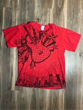 Vintage Tennessee River Guitar City Rock Star Adult T-shirt Size Large